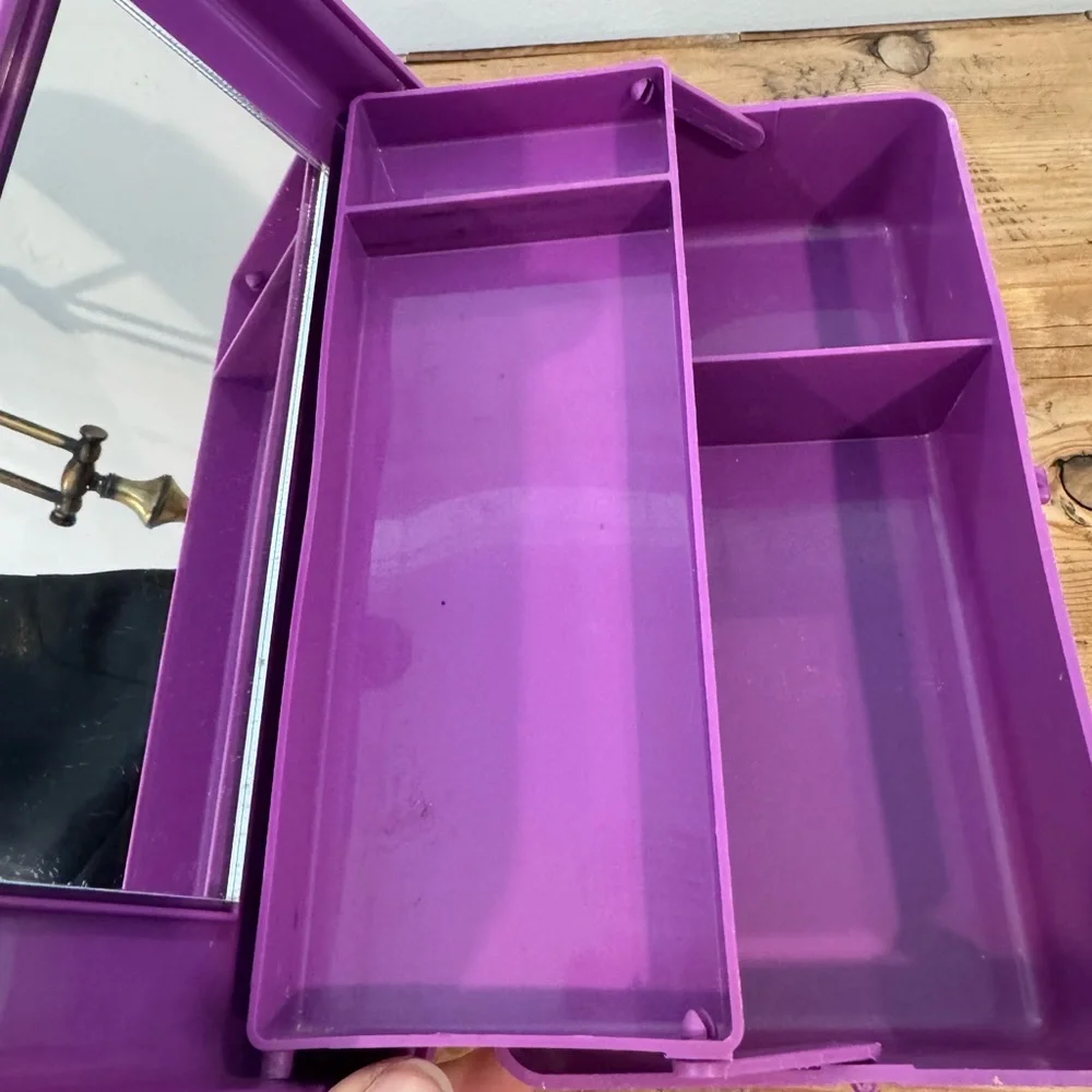 Vintage Caboodles Purple Makeup Pencil Storage Box